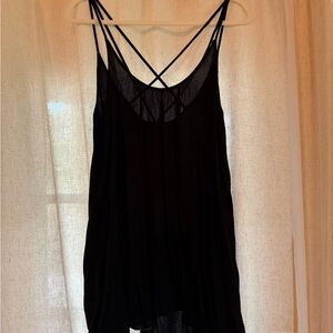Elan Black Strappy Top With Pockets